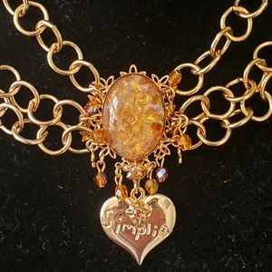 Kirks Folly Simplify Glass Cameo Necklace NWT